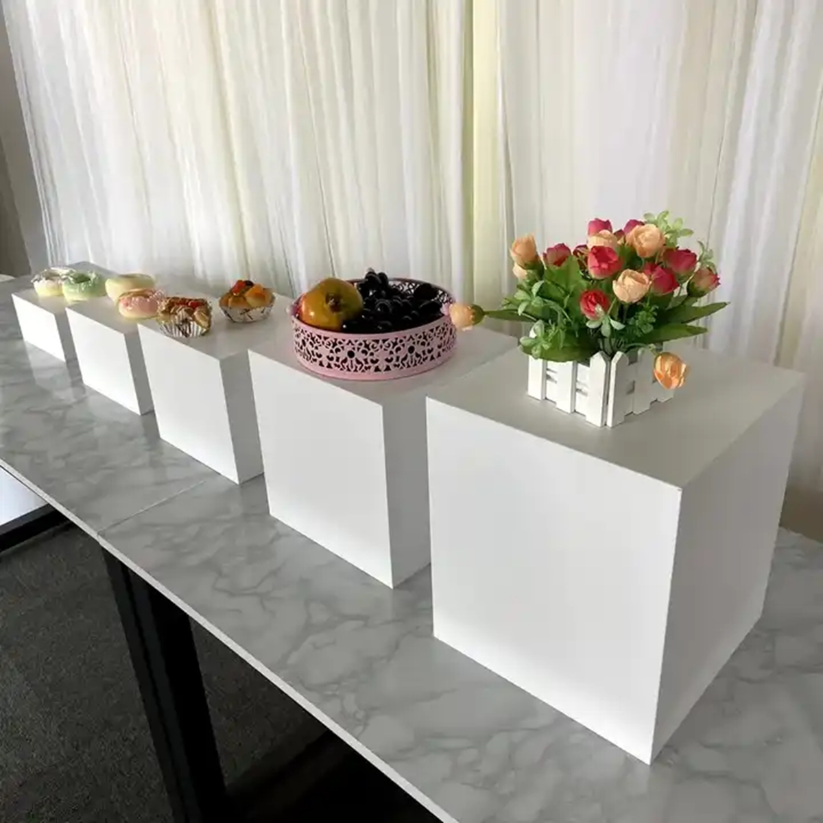 Display Risers Set - 5pcs/set) Dessert Table Decoration Cold Meal