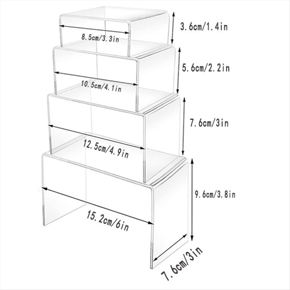 8 Pcs 2 Set Small Acrylic Rise - огляд і ціна Display Risers Set